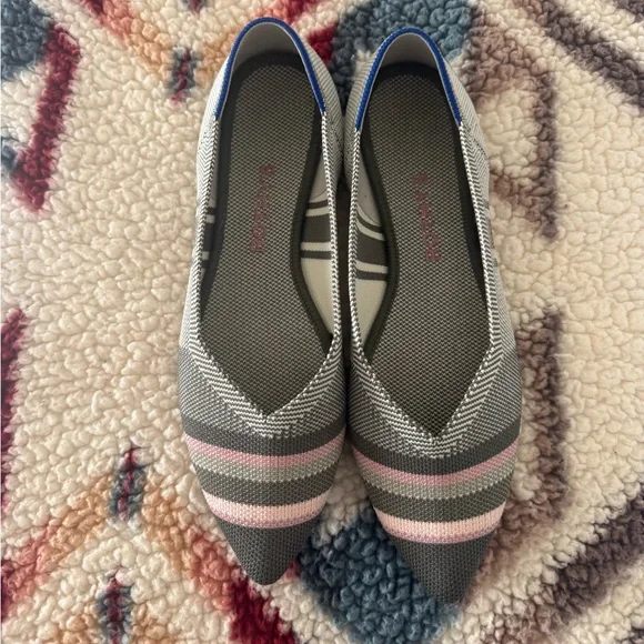 Rothy’s The Point Stripped Ballet Flats Size 8 - Picture 6 of 10
